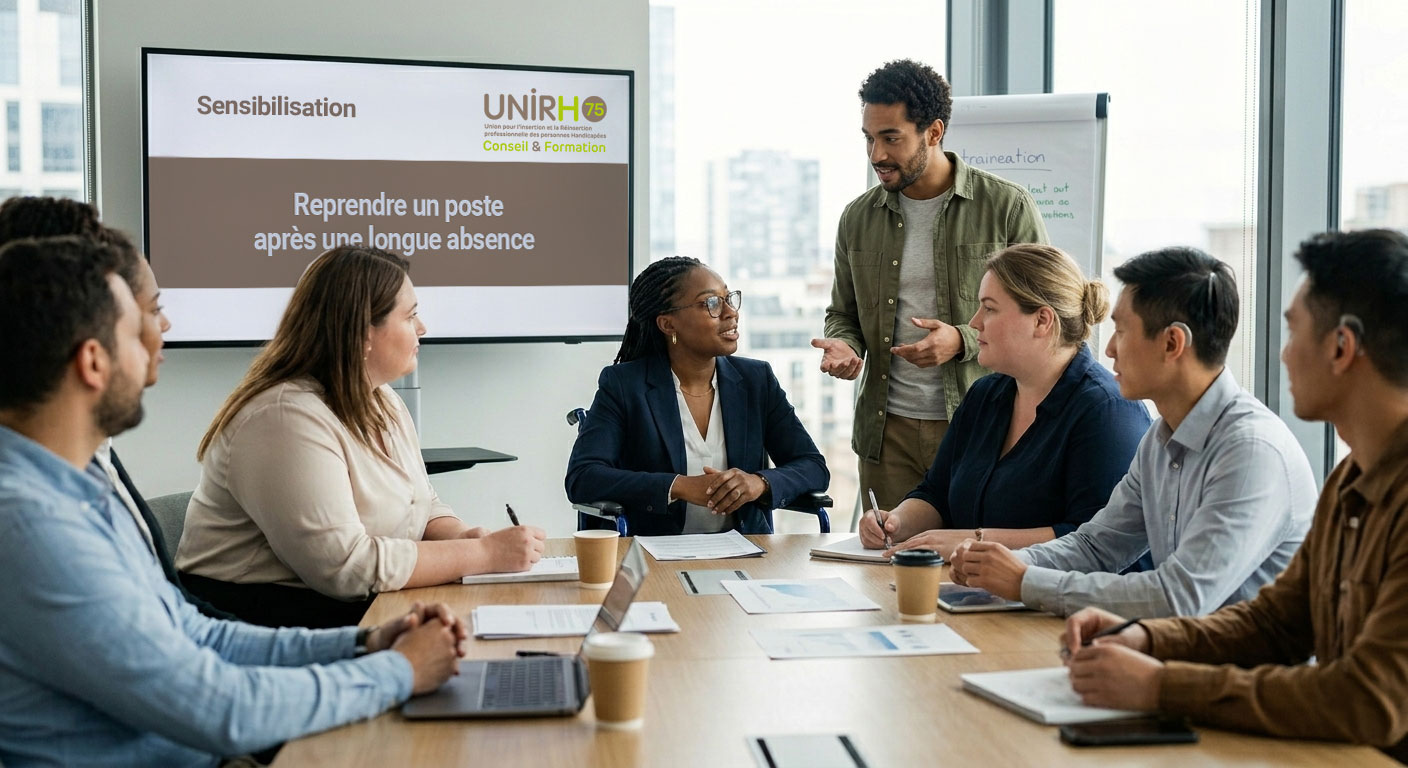 Sensibilisation : une méthode pour inciter les salariés à faire des démarches correspondant à une situation de handicap ou à faire connaître cette situation.